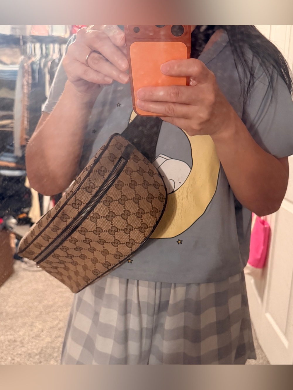 Gucci Tan GG Supreme Canvas Crossbody Belt Bag - Picture 9 of 9